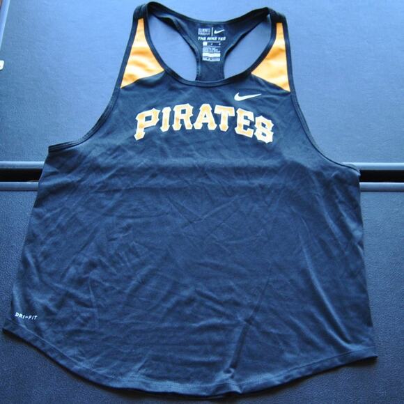 Pittsburgh Pirates Nike Dri-Fit Racerback Medium Black & Yellow Tank Top - Picture 1 of 5